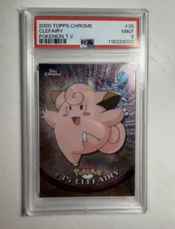 2000 TOPPS CHROME POKEMON T.V. #35 CLEFAIRY PSA 9 - Image 1