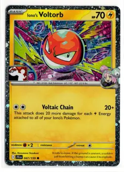 Play! Pokemon Prize Pack 7 Journey Together Cosmo Holo 047/159 Iono's Voltorb - Image 1