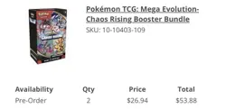 Pokemon Chaos Rising Booster Bundle LOT OF 2 (PRE-SALE) - Image 1