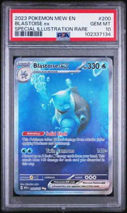 2023 POKEMON MEW EN-151 SPECIAL ILLUSTRATION RARE #200 BLASTOISE EX PSA 10 - Image 1