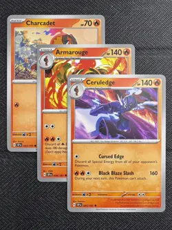 Charcadet 032 Armarouge 034 Ceruledge 035 | Surging Sparks | Pokemon TCG Playset - Image 1