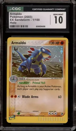 Pokemon Armaldo EX Sandstorm Holo Rare #1 CGC 10 Gem Mint - Image 1