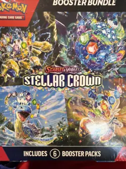 🔥Pokemon TCG Stellar Crown Booster Bundle Box Factory Sealed 6 Packs -US seller - Image 1