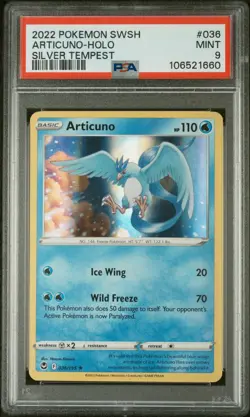 ARTICUNO 2022 POKEMON SWORD & SHIELD HOLO SILVER TEMPEST PSA 9 💎 💎 💎 - Image 1