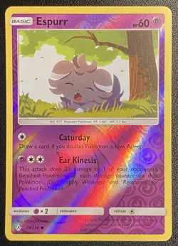 Espurr Reverse Holo Common 79/214 Pokemon TCG Sun & Moon Unbroken Bonds NM - Image 1