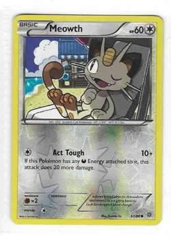 Pokemon --- MEOWTH --- XY Ancient Origins! REVERSE HOLO! NM/Mint! 61/98 - Image 1