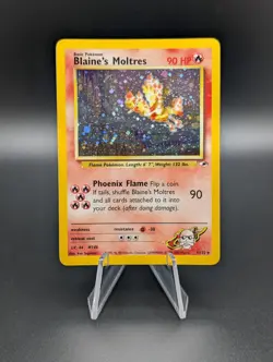 2000 Pokemon TCG Gym Heroes Blaine’s Moltres 1/132 Holo Rare - Image 1