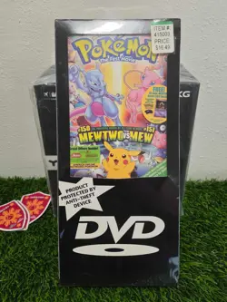 Pokemon SEALED Mewtwo The First Movie DVD Black Star 2000 Promo (comes w/ DVD) - Image 1