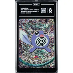TAG 8 NM/MT Poliwag #60 Pokemon 2000 Series 1 Topps Sparkle Chrome Holo Rare - Image 1
