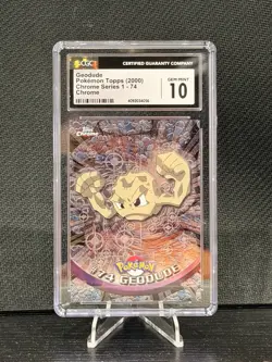 2000 Topps Pokemon Geodude Chrome Series 1 #74 CGC 10 Gem Mint Trading Card NM - Image 3