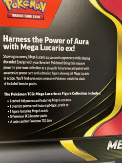 Pokemon TCG Mega Lucario ex Figure Collection Box Sealed Booster Packs Cards New - Image 3