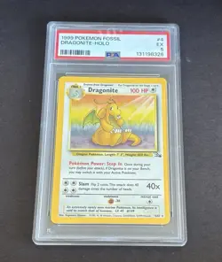 Pokemon TCG Dragonite Holo Rare Unlimited Mod Fossil 4/62 GRADED - Image 1