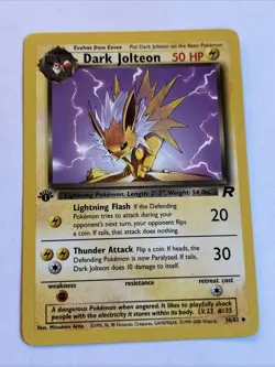 Dark Jolteon - 38/82 Pokemon Team Rocket - 1st Edition LP - Image 1
