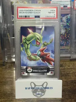2005 Pokemon JPN Advanced Generation Zukan #404 Deoxys & Rayquaza PSA 8 - Image 1