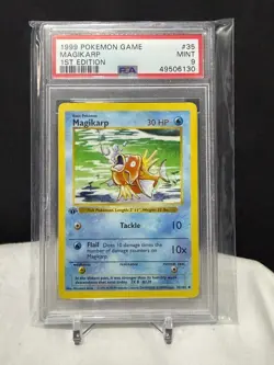 1999 Pokemon Magikarp Base Set Shadowless 1st Edition #35 PSA 9 Mint - Image 1