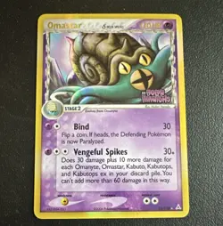 Pokemon TCG Omastar Delta Species Holon Phantoms Reverse Holo Rare 13/110 Stamp - Image 1