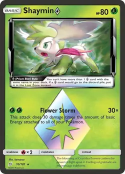 Pokemon SHAYMIN Prism Star 10/181 Holo (Team Up) NM/Near Mint - Image 1