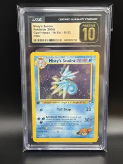 Misty's Seadra Pokemon WOTC 1st Edition Gym Heroes 9/132 HOLO CGC 10 Pristine - Image 1
