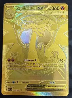 Pokemon Mega Charizard X ex 130/094 Gold Hyper Rare Phantasmal Flames NM - Image 1