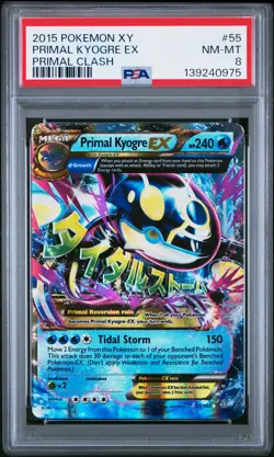 2015 POKEMON XY PRIMAL CLASH #55 PRIMAL KYOGRE EX PSA 8 - Image 1