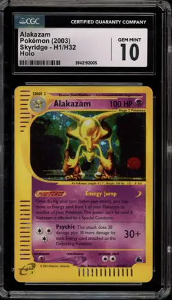 Pokemon Alakazam Skyridge Holo Rare #H1 CGC 10 Gem Mint - Image 1