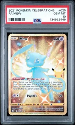 2021 POKEMON CELEBRATIONS #025 FULL ART/MEW PSA 10 - Image 1