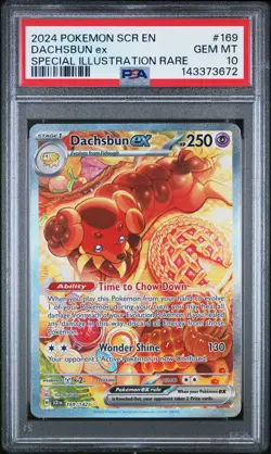 2024 POKEMON SCR EN-STELLAR CROWN SPECIAL ILLUSTRATION RARE DACHSBUN EX PSA 10 - Image 1