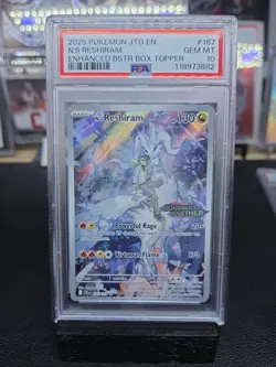 PSA 10 N's RESHIRAM 167/159 Journey Together Box Topper Stamped Illustration 💎 - Image 1