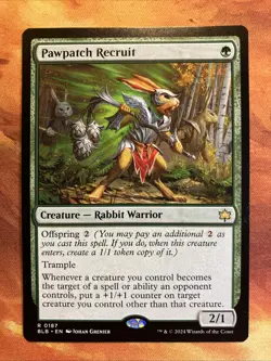 MTG Pawpatch Recruit Bloomburrow Green Rare Near-Mint!! - Image 1