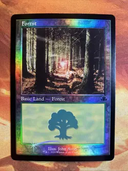 MTG Foil Retro Frame Forest (410) Dominaria Remastered Basic Land Near-Mint!! - Image 1