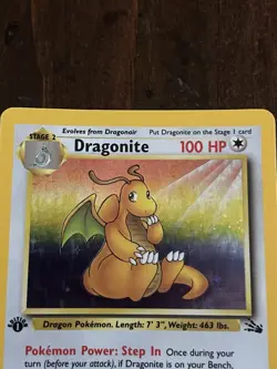 Pokemon Dragonite 4/62 Fossil Holo Rare 1st Edition English 1999 HP100 Stage 2 - Image 3
