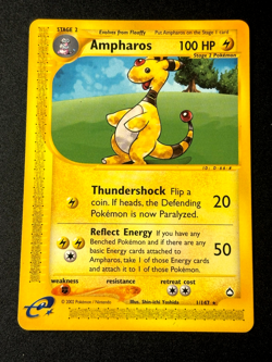 Pokemon 2002 Aquapolis - Ampharos - Non-Holo Rare - LP - 1/147 Card - Image 1