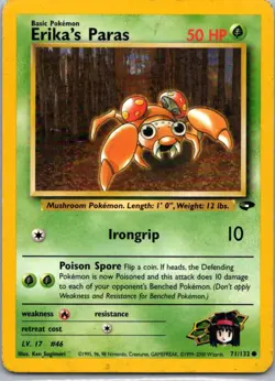 Pokemon TCG Erikas Paras 71/132 Gym Challenge MP - Image 1