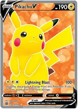 Pokemon PIKACHU V 157/172 Full Art Holo (Brilliant Stars) NM/Near Mint - Image 1