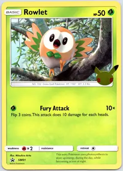 Rowlet SM01 Oversized/Jumbo (NM) - 25th Anniversary Celebrations - Pokemon TCG - Image 1