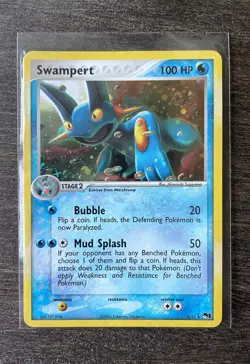 SWAMPERT (5/17) - Pokemon TCG - POP SERIES 1 - Cosmic Holofoil w/Swirl (DMG) - Image 1