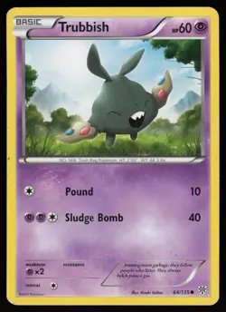 TRUBBISH 64/135 COMMON PLASMA STORM POKEMON HP - Image 1