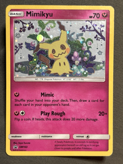 Mimikyu SM163 Holo Black Star Promo Sun Moon Pokemon MP Mew Tail HD Galaxy Swirl - Image 2