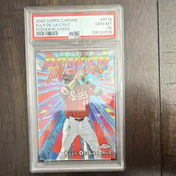 Topps 2025 Chrome Power Players Elly De La Cruz PP16 Cincinnati Reds PSA 10 - Image 1