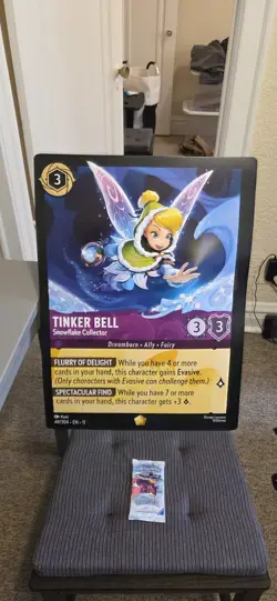 Lorcana Oversized jumbo promo Card Rare Tinker Bell Snowflake Collector Giant - Image 1