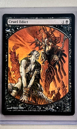2007 MTG Magic the Gathering Full Art Promo Player Rewards Cruel Edict - Image 1