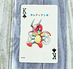 King of Clubs Ledian 166 Pokemon Poker Playing Card 1999 Japan Lugia Silver USA - Image 1