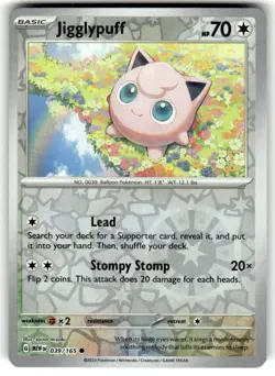 Pokemon TCG Pokemon Jigglypuff 039/165 NM Common Reverse Holo - Image 1