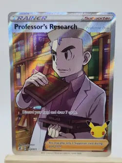 Pokemon TCG Professor's Research 024/025 Celebrations Full Art Holo Ultra Rare - Image 1