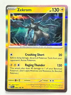 Zekrom 066/182 Holo Rare - Paradox Rift Pokemon TCG - Pack Fresh Near Mint NM! - Image 3