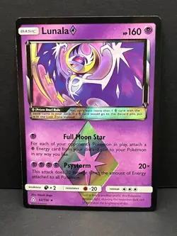 Lunala ◇ 62/156 Prism Star Rare Ultra Prism Pokemon Near Mint - Image 1