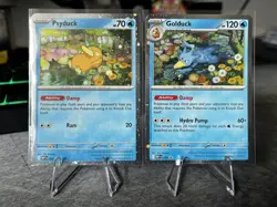 Pokemon TCG Mega Evolutions Psyduck 007 Golduck 008 Black Star Promo Holo NEW NM - Image 1