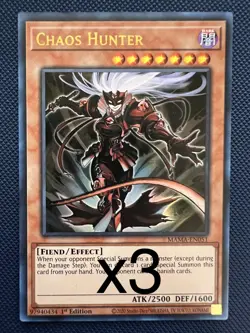 3X Yugioh Chaos Hunter MAMA-EN051 Ultra Rare 1st Edition NM - Image 1