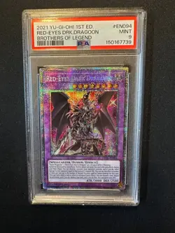 PSA 9 Yugioh! BROL-EN094 Red-Eyes Dark Dragoon Starlight Rare - Image 1