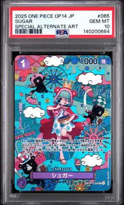 2025 One Piece OP14 Sugar OP10-065 Special Alt Art SP JPN PSA 10 Gem Mint - Image 1